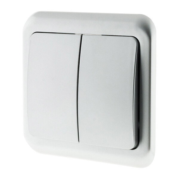 ZENITECH - Interrupteur double encastré Antaria - Blanc - Zenitech - large