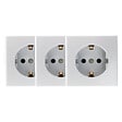 ZENITECH - Lot de 3 prises Schuko saillie 16A Bel'Vue - Argent - Zenitech - vignette