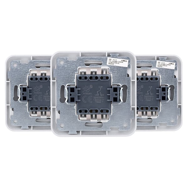 ZENITECH - Lot de 3 interrupteurs simples 10A - chrome - Zenitech - large