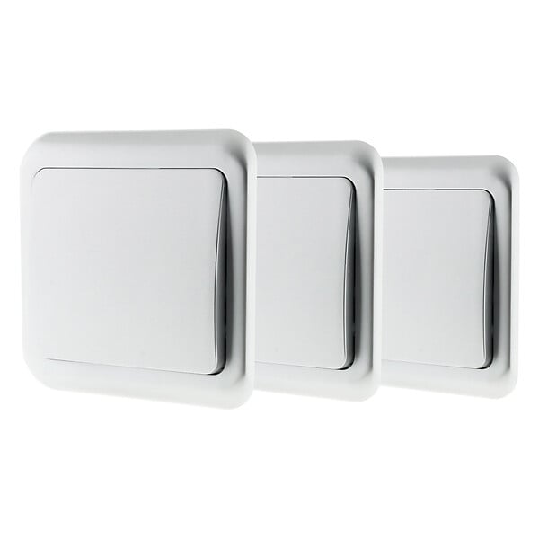 ZENITECH - Lot de 3 interrupteurs simples 10A - chrome - Zenitech - large