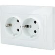 ZENITECH - Double prise Schuko monoposte encastrée - Blanc - Zyna - Zenitech - vignette