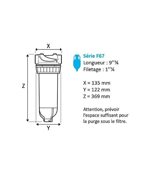 APIC - Filtre tête laiton F67 1"1/4 4.5 m2/h Apic - large