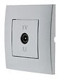 SIMPLEA - Prise TV Simplea montée - module large - gris - Zenitech - vignette