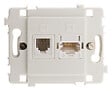 CLARYS - Prise RJ11 + RJ45 nu - blanc - Clarys - Zenitech - vignette
