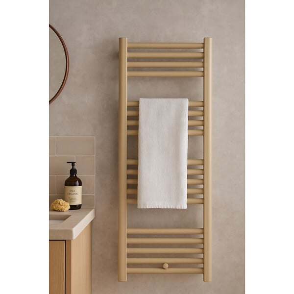 STANO - Radiateur sèche-serviettes eau chaude CODA 120 x 50 cm beige mat - large