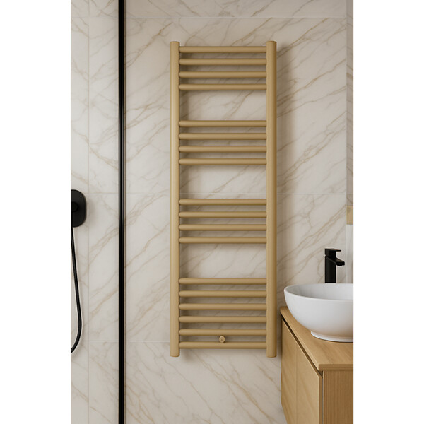 STANO - Radiateur sèche-serviettes eau chaude CODA 160 x 50 cm beige mat - large
