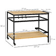 OUTSUNNY - Desserte de jardin chariot pour plancha barbecue en bois et métal avec 2 étagères et 3 crochets - 107 x 65 x 80 cm noir naturel - vignette