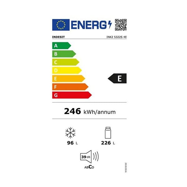 INDESIT - réfrigérateur combiné 60cm 322l nofrost inox - INK25322S4E - large