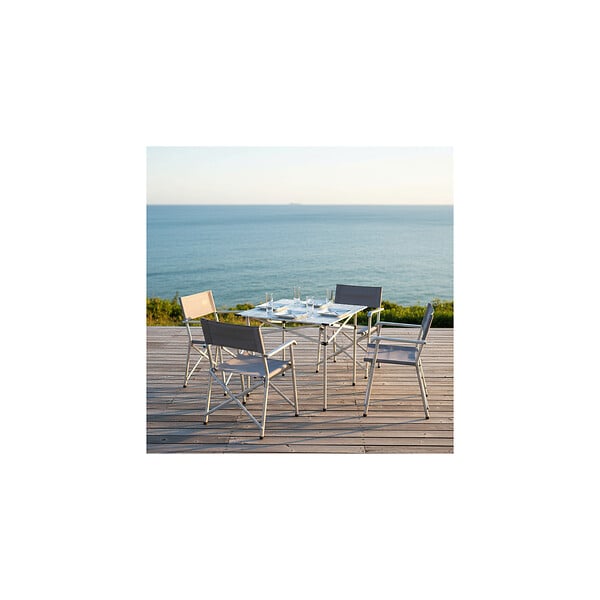 O'CAMP - Table à lattes de camping - Housse de transport inclus - Dimensions : 70 x 70 x 70 cm - large