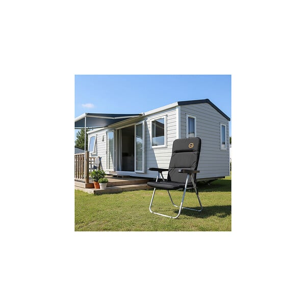 O'CAMP - Lot de 2 fauteuils de camping confort pliables - Multipositions - 70 x 62 x 105 cm - large