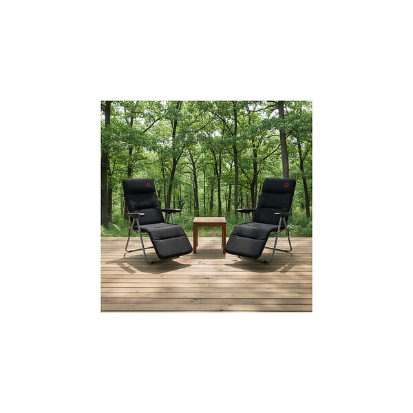 O'CAMP - Lot de 2 fauteuils de camping relax pliables - Multipositions - 62 x 92 x 105 cm - large