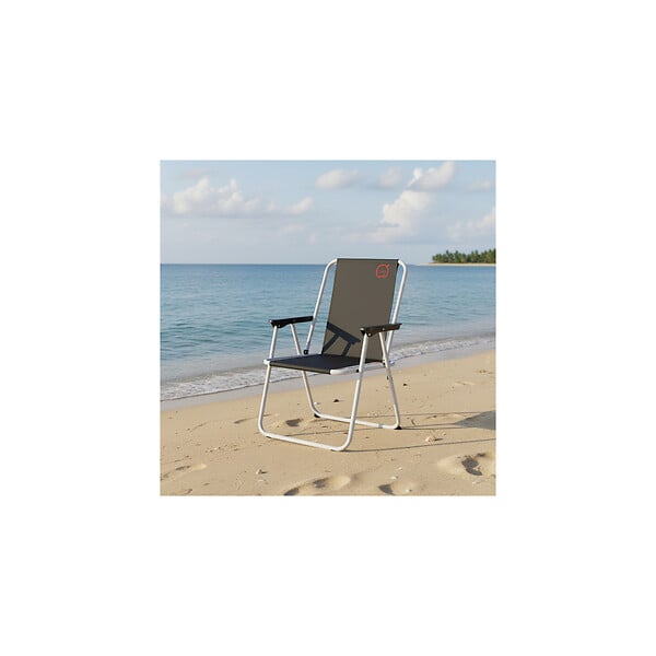 O'CAMP - Lot de 2 fauteuils piccolo de camping pliables - Noir - Dimensions : 57 x 55 x 80 cm - large
