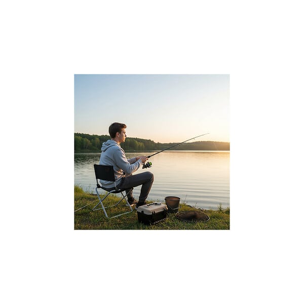 O'CAMP - Lot de 2 chaises pliables pécheur de camping - Dimensions : 47 x 40 x 68 cm - large