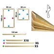 99DECO - Kit de 6 moulures murales en bois Pin des Landes - Prêt à coller et peindre - Apolline - 3 mètres - vignette