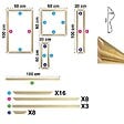 99DECO - Kit de 8 moulures murales en bois Pin des Landes - Prêt à coller et peindre - Apolline - 3 mètres - vignette