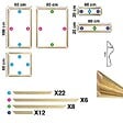 99DECO - Kit de 12 moulures murales en bois Pin des Landes - Prêt à coller et peindre - Ernestine - 2 mètres - vignette