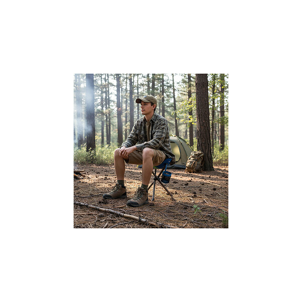 O'CAMP - Siège pliable 3 pieds de camping - Dimensions : 32 x 32 x 38 cm - large