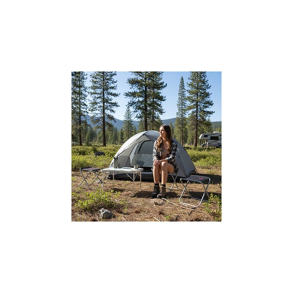 O'CAMP - Siège pliable pêcheur de camping - Dimensions : 37 x 37 x 42cm - large