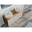DISTRIBAIN - Meuble double vasque VENEZIA Bois Naturel et Blanc mat (sans miroir) - vignette