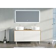 DISTRIBAIN - Meuble double vasque VENEZIA Bois Naturel et Blanc mat (sans miroir) - vignette