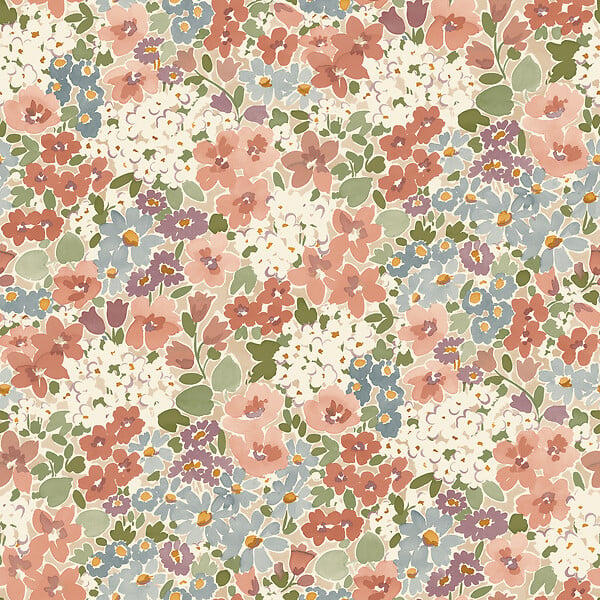 GRANDECO - P.vin/int ditsy flowers rubis - large