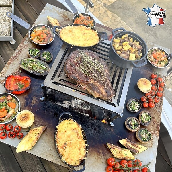 GRILL'CHIC - Pack Decouverte Brasero Cevenol Corten Normal Carre 74 Simple Cuve - large