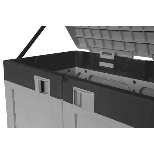 INTEC - Coffre de jardin 2 portes + Couvercle Gris - Tri sélectif Extérieur 146 x 87 x H119 cm Abri Poubelle 1500L INTEC - large