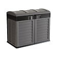 INTEC - Coffre de jardin 2 portes + Couvercle Gris - Tri sélectif Extérieur 146 x 87 x H119 cm Abri Poubelle 1500L INTEC - vignette