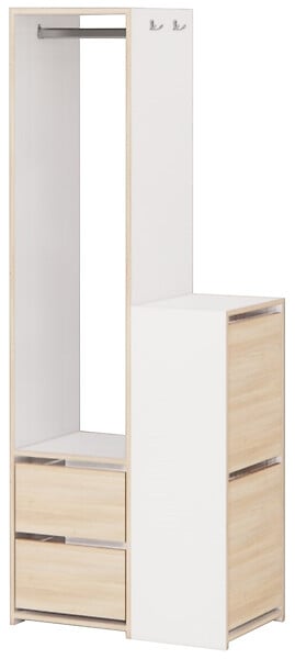 ROY DRESS - emie - rangement multifonction blanc/chene - large