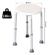 HOMCOM - Tabouret de douche réglable en hauteur siège de douche ergonomique pieds antidérapants charge max. 136 Kg alu HDPE blanc - vignette