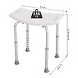 HOMCOM - Siège de douche réglable en hauteur tabouret de douche ergonomique pieds antidérapants charge max. 136 Kg alu HDPE blanc - vignette