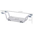 HOMCOM - Siège de baignoire - siège de bain suspendu réglable - tabouret de salle de bain - dim. 71-81L x 22l x 18H cm - alu. HDPE blanc - vignette