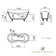 ROGIER & MOTHES - Baignoire sur pieds rétro DARLINGTON Noire 175 cm Pieds de Lion Noirs - vignette
