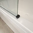 PLANETE BAIN - Pare-baignoire fixe 70 x 140 cm aluminium noir mat verre trempé 6 mm anti-calcaire - vignette