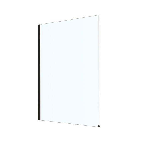 PLANETE BAIN - Pare-baignoire fixe 70 x 140 cm aluminium noir mat verre trempé 6 mm anti-calcaire - large