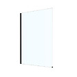 PLANETE BAIN - Pare-baignoire fixe 90 x 140 cm aluminium noir mat verre trempé 6 mm anti-calcaire - vignette