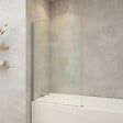 PLANETE BAIN - Pare-baignoire fixe 80 x 140 cm aluminium poli verre trempé 6 mm anti-calcaire - vignette