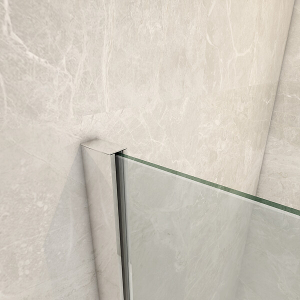 PLANETE BAIN - Pare-baignoire fixe 80 x 140 cm aluminium poli verre trempé 6 mm anti-calcaire - large