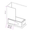 PLANETE BAIN - Pare-baignoire fixe 90 x 140 cm aluminium poli verre trempé 6 mm anti-calcaire - vignette