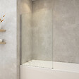 PLANETE BAIN - Pare-baignoire fixe 70 x 140 cm aluminium poli verre trempé 6 mm anti-calcaire - vignette