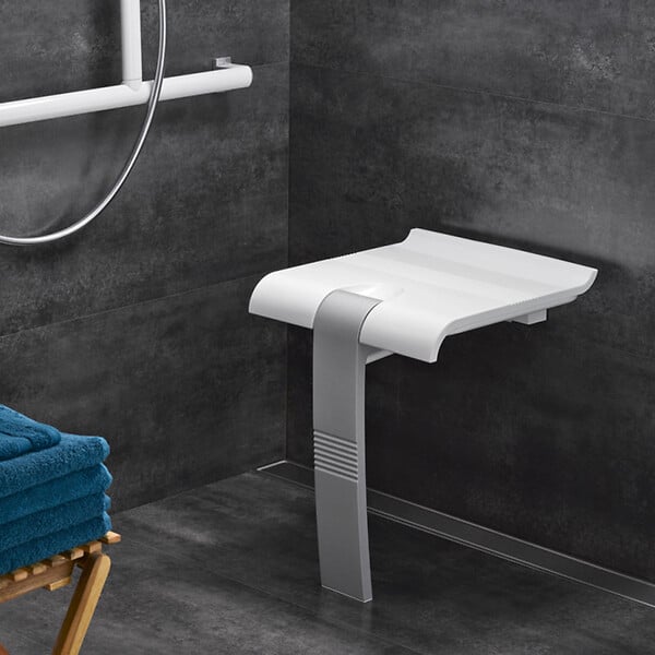PELLET - Tabouret de douche déclipsable et interchangeable Arsis Pellet - Ø 25 mm - Blanc/Gris - large