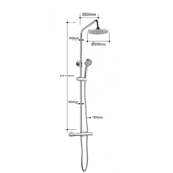 PLANETE BAIN - Colonne de douche thermostatique chromée Atria - large