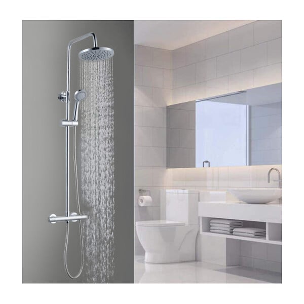 PLANETE BAIN - Colonne de douche thermostatique chromée Atria - large