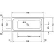 DURAVIT - Baignoire droite D-Code 170 x75 cm + Pare Bain gauche AURYS Mist 1 chromé version gauche - vignette