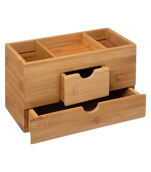 5 FIVE SIMPLY SMART - Organiseur de salle de bain Rangement maquillage 2 tiroirs en Bambou - large