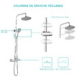 SANIVERRE - OCEA Colonne de douche thermostatique hauteur réglable, Chrome brillant - vignette