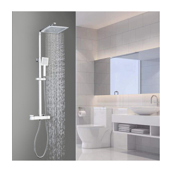 PLANETE BAIN - Colonne de douche thermostatique chromée Avior - large