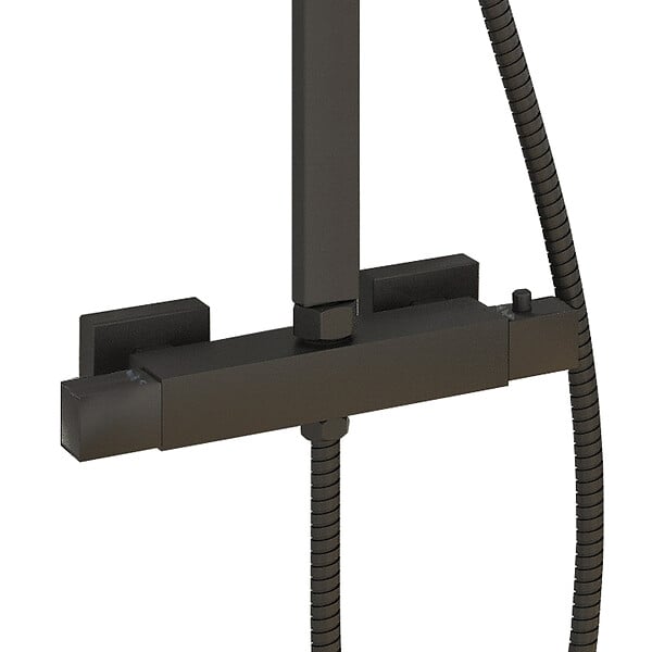 AICA SANITAIRE - Colonne de douche thermostatique , kit carré noir AICA - large