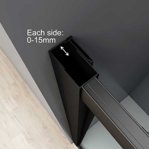 PLANETE BAIN - Porte de douche pivotante 80x200 cm Aluminium noir mat verre de sécurité 6 mm anticalcaire réversible - large