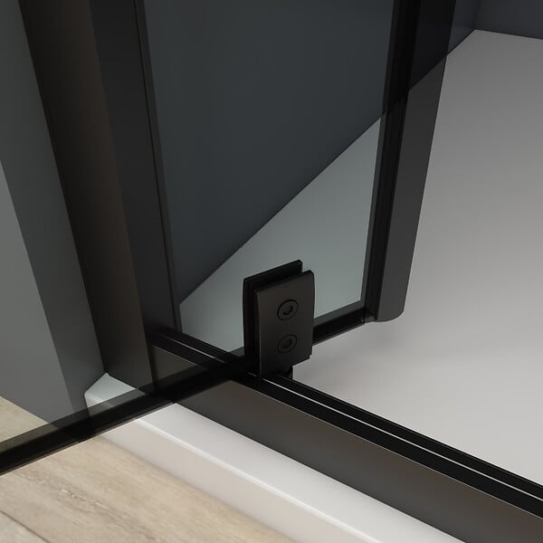 PLANETE BAIN - Porte de douche pivotante 80x200 cm Aluminium noir mat verre de sécurité 6 mm anticalcaire réversible - large